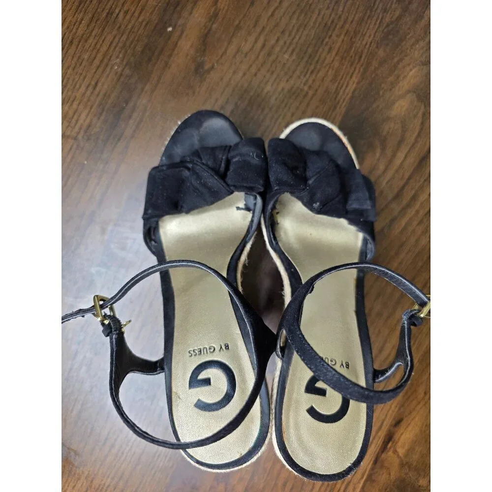 G by‎ Guess platform sandals wedges Black women size 7
